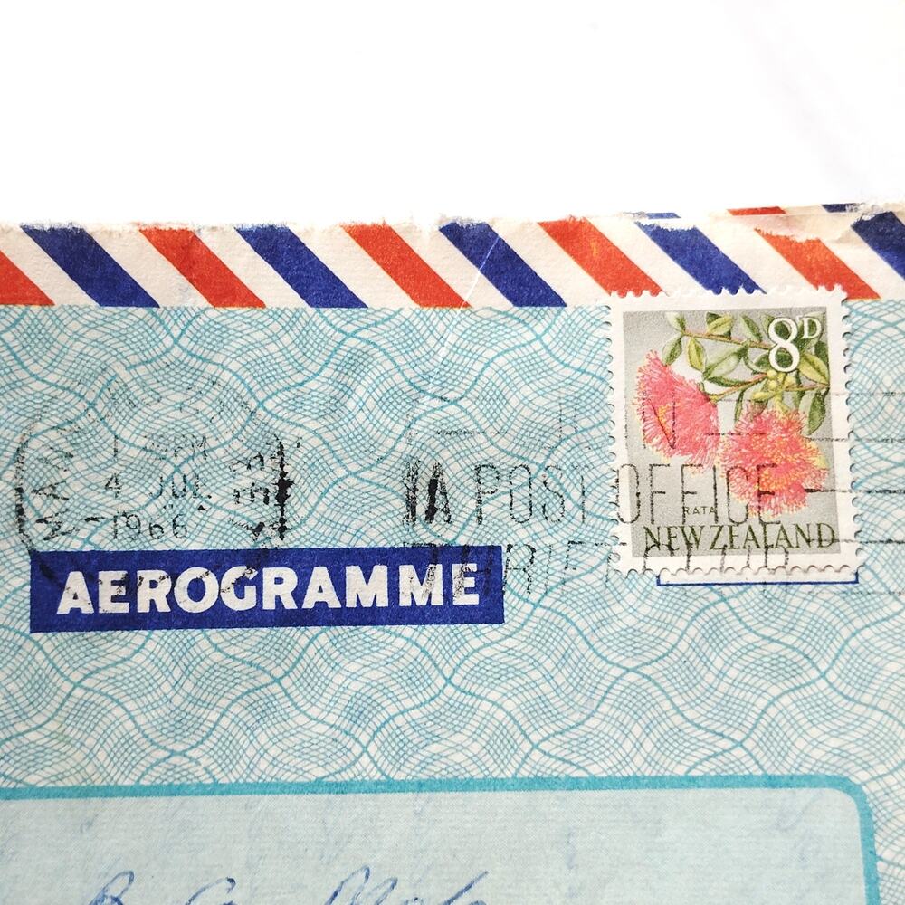 1966 New Zealand Aerogramme Cover 8d Rata Stamp Pohutu Geyser Auckland Cancel